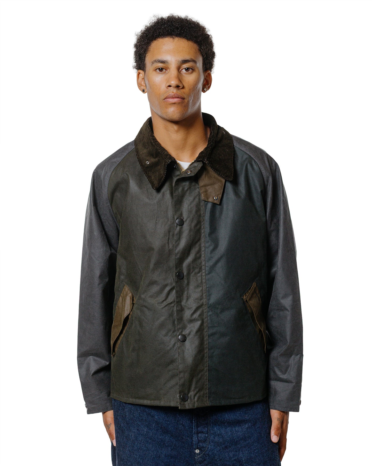 Barbour Patchwork Transport Waxed Jacket Sage Multi