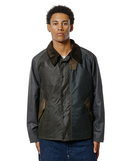 Barbour Patchwork Transport Waxed Jacket Sage Multi