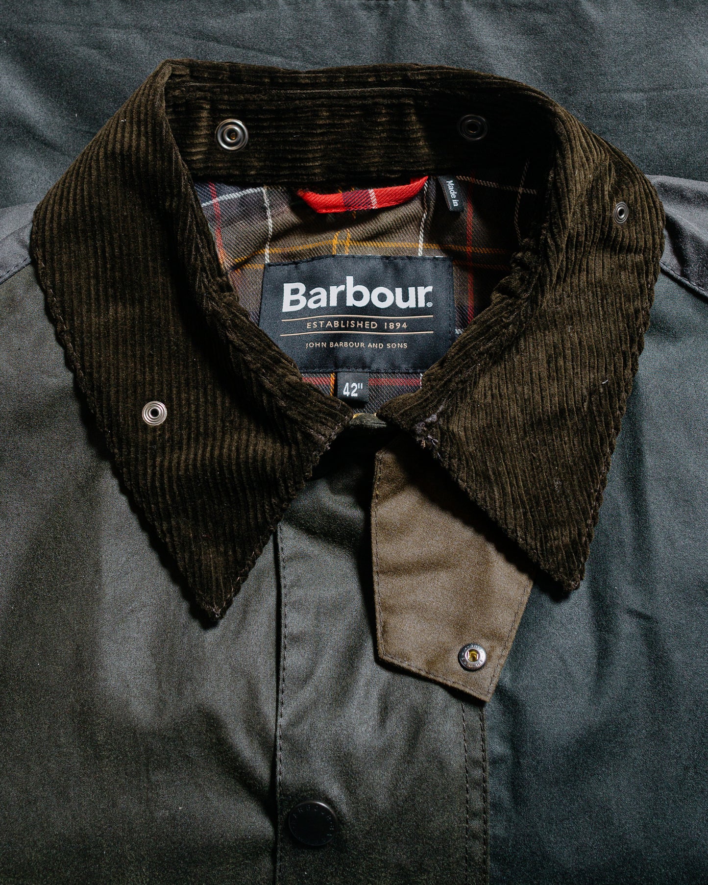 Barbour Patchwork Transport Waxed Jacket Sage Multi
