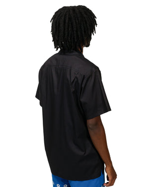 Bather Black Embroidered Lily Camp Shirt model back