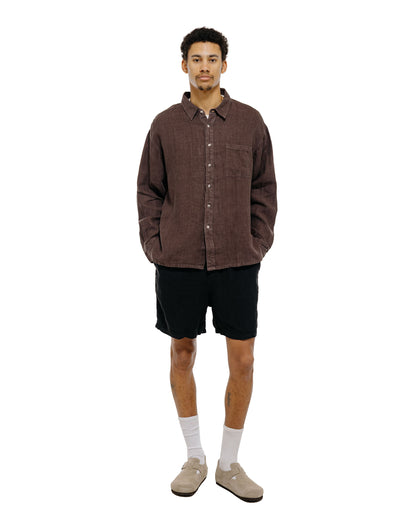 Bather Black Linen Leisure Short