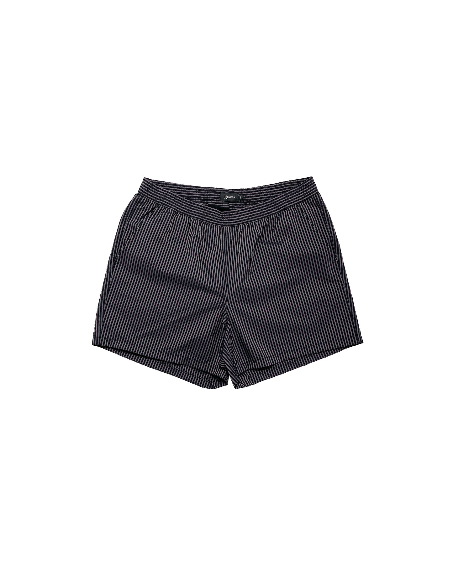 Bather Black Seersucker Modern Trunk
