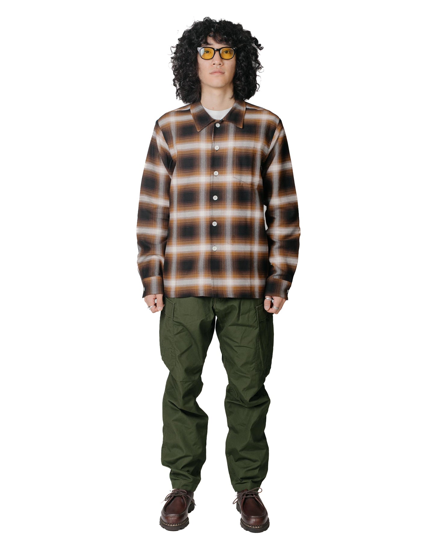 Bather Bronze Check Leisure Shirt model full