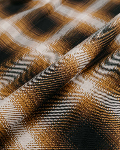 Bather Bronze Check Leisure Shirt fabric