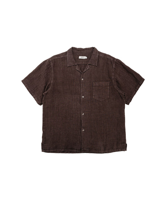 Bather Espresso Linen Camp Shirt
