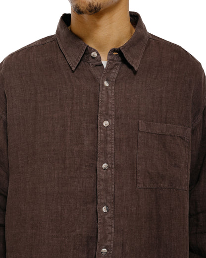 Bather Espresso Linen Leisure Shirt