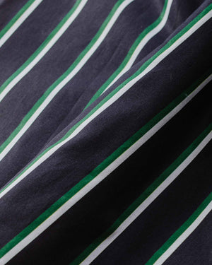 Bather Green & White Fine Stripe Camp Shirt