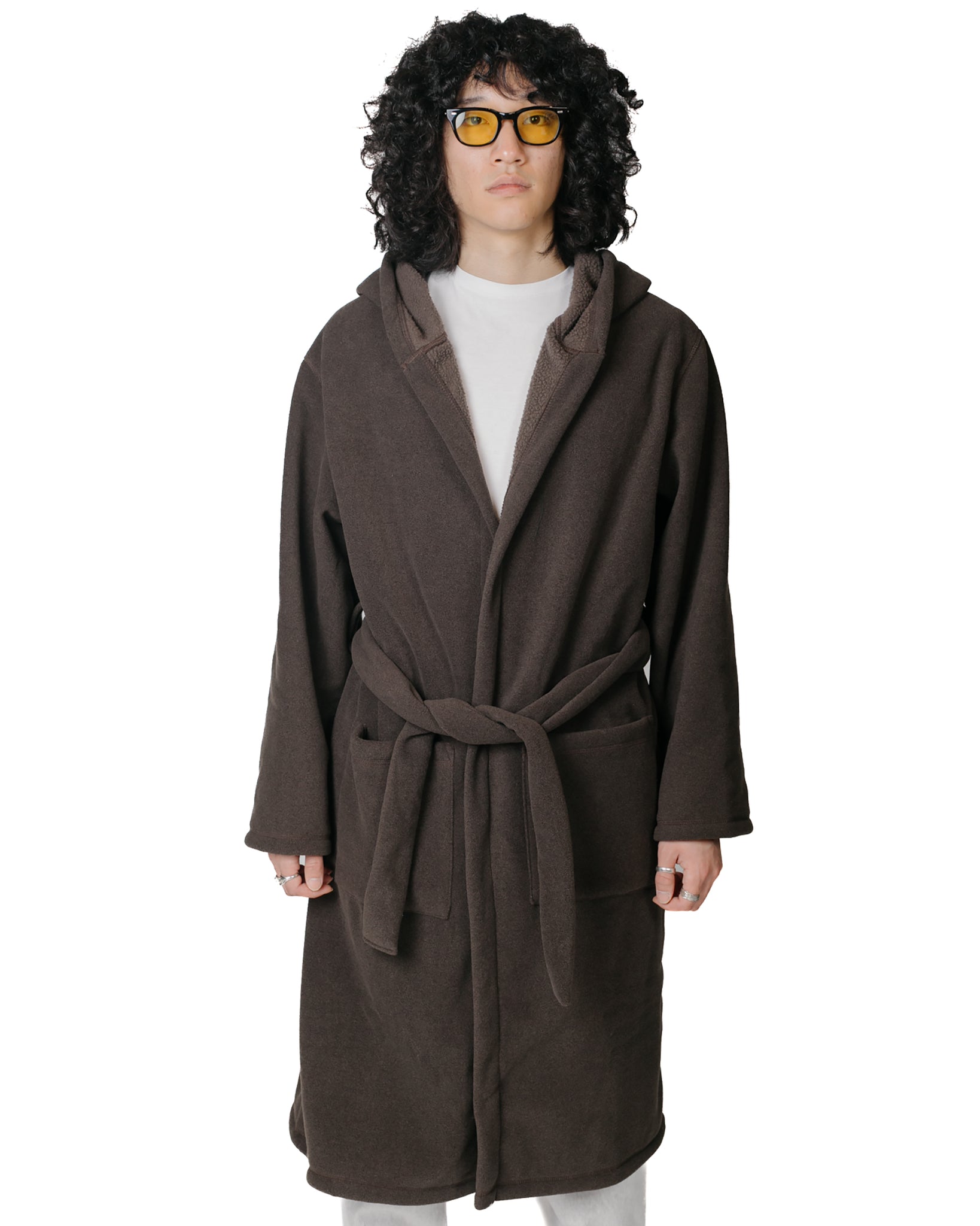 Bather Hickory Fleece Robe model front
