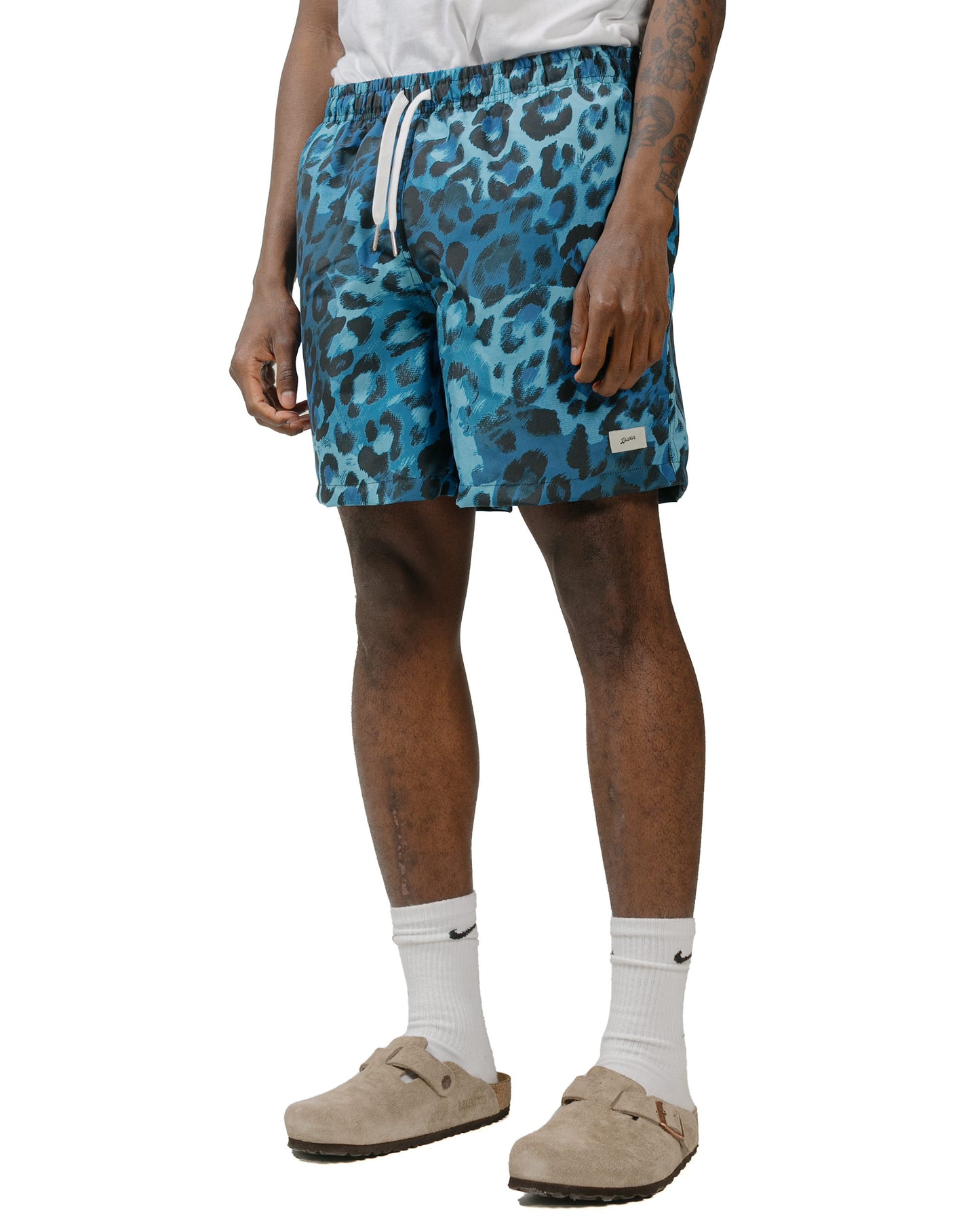 Bather Indigo Leopard Swim Trunk model front