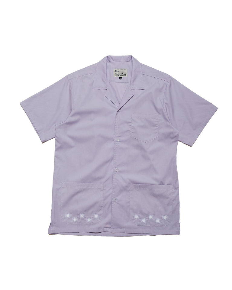 Bather Lavender Embroidered Sun Camp Shirt