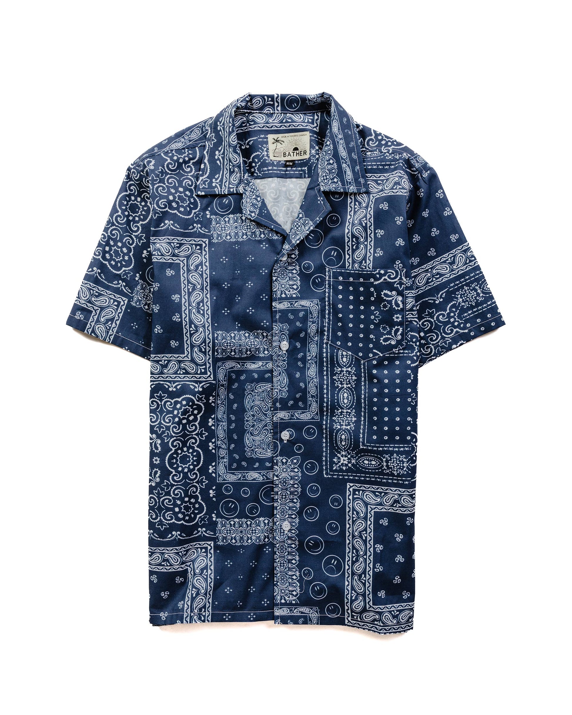 Bather Navy Bandana Camp Shirt