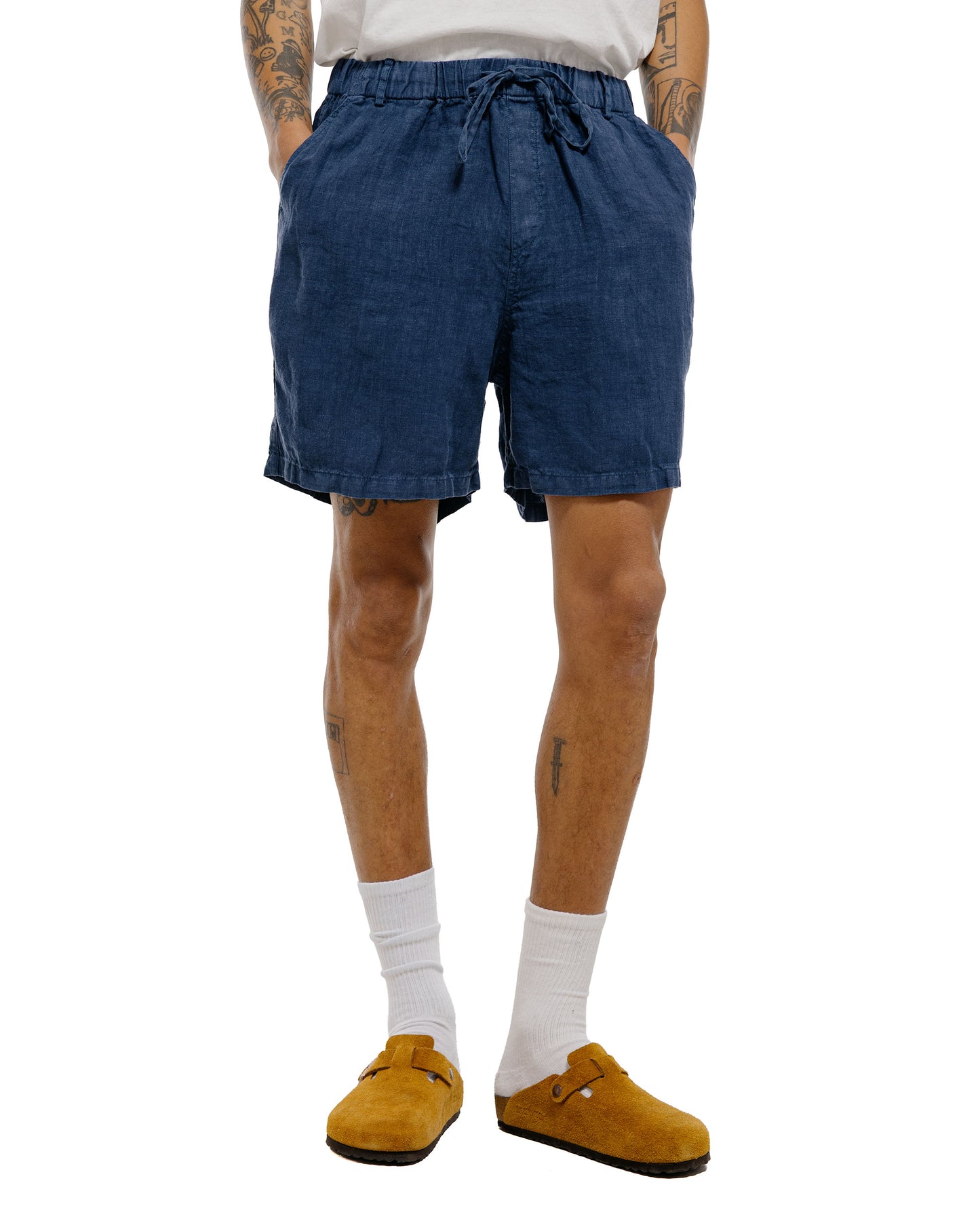 Bather Navy Linen Leisure Short