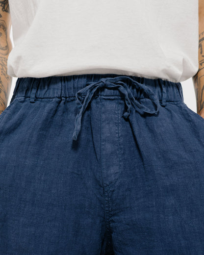 Bather Navy Linen Leisure Short