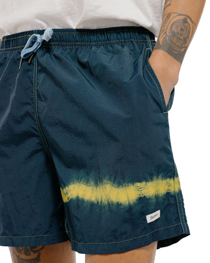 Bather Caeterpillar Over Dyed Indigo Kiwi Swim Trunk