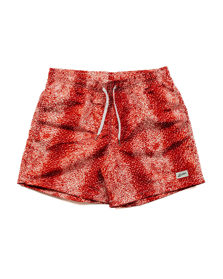 Bather Red Painted Moss Swim Trunk