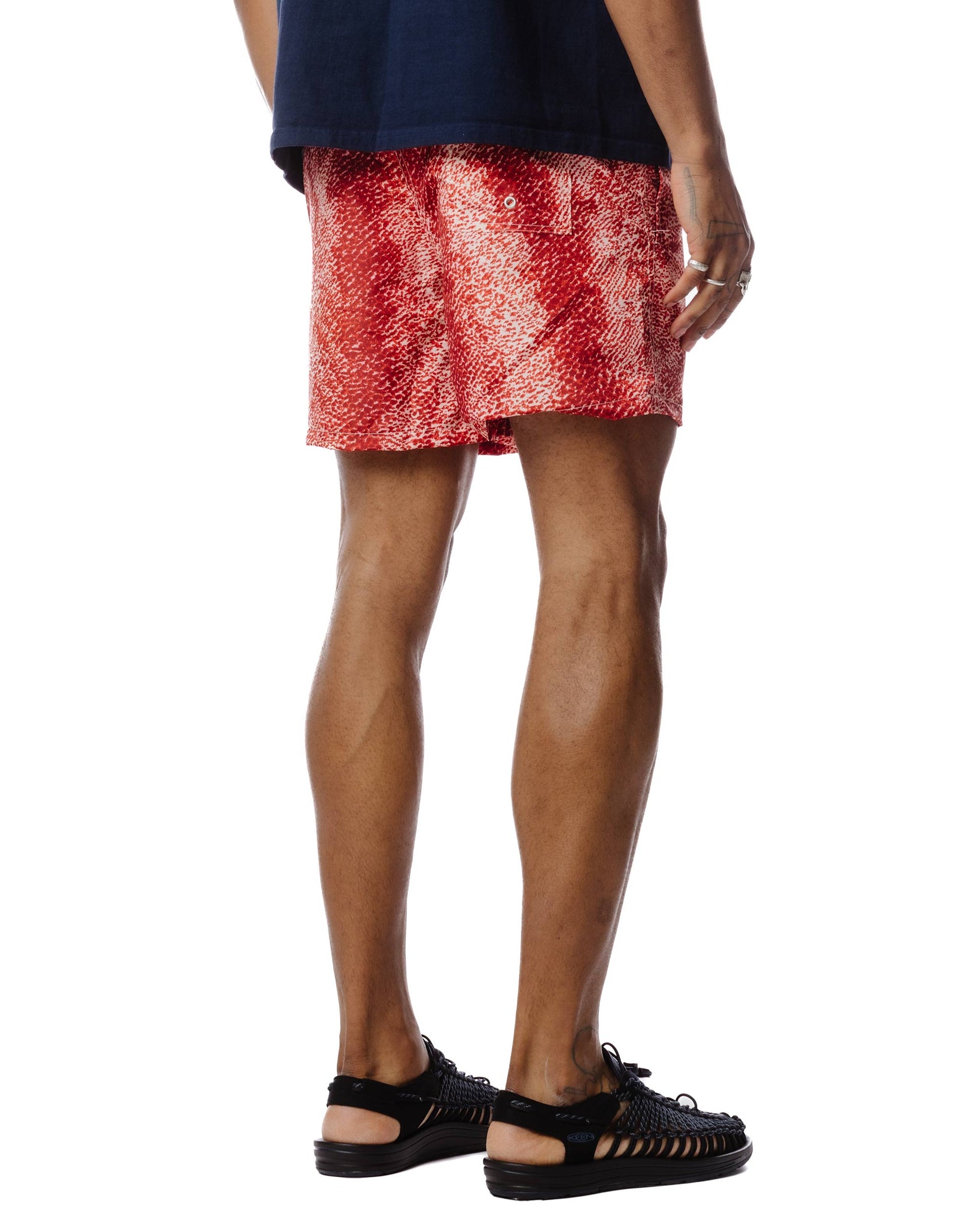 Bather Red Painted Moss Swim Trunk