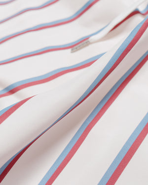 Bather Red & Blue Fine Stripe Swim Trunk fabric