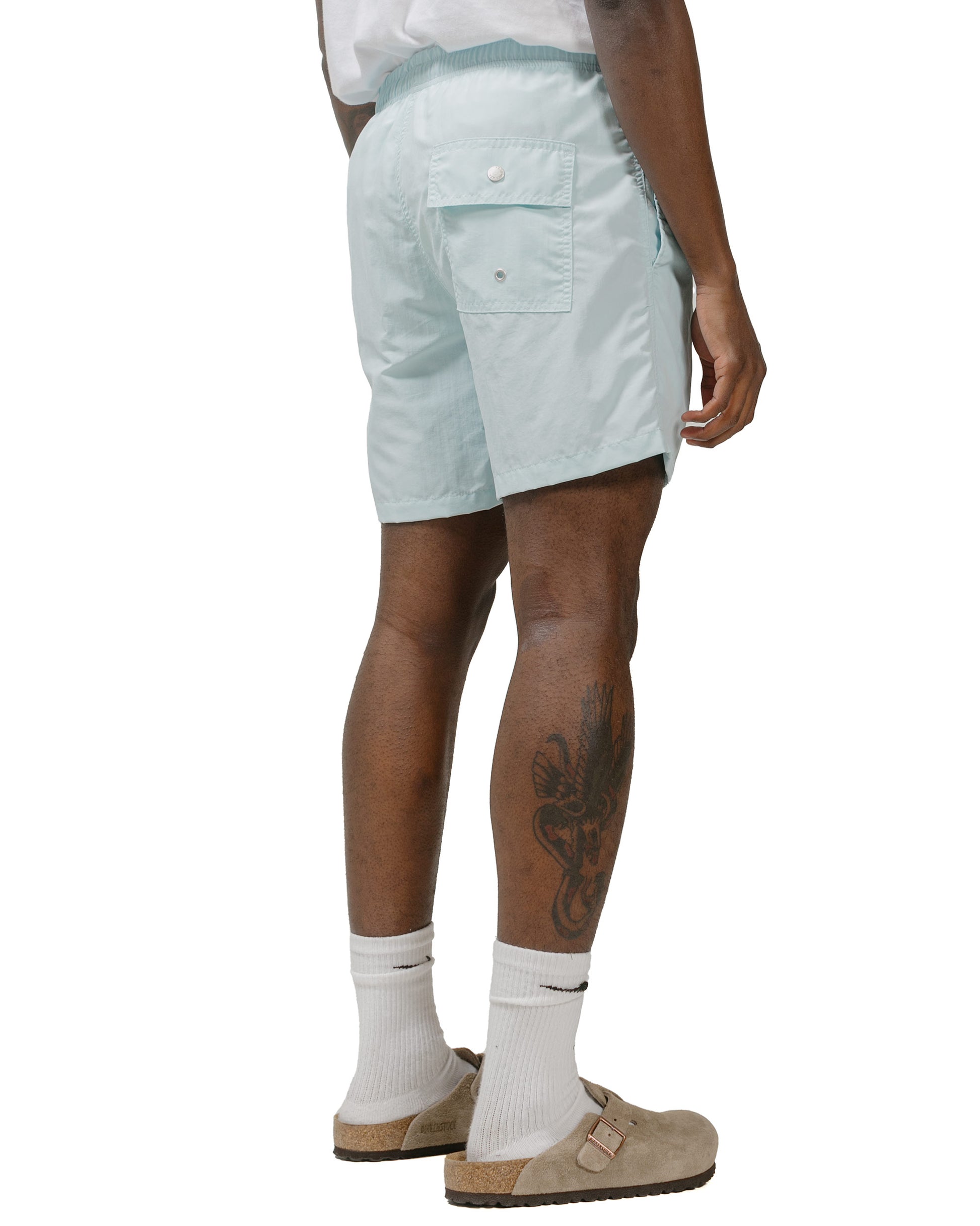 Bather Solid Baby Blue Swim Trunk model back