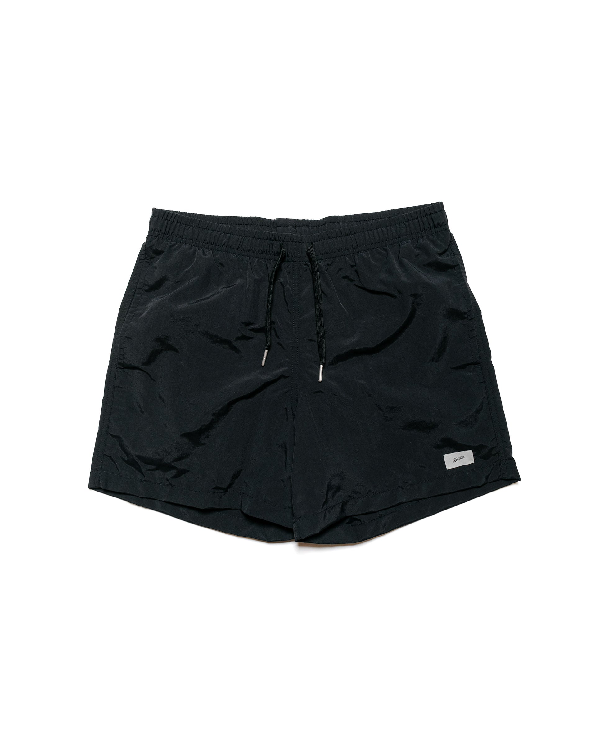 Bather Solid Black Swim Trunk