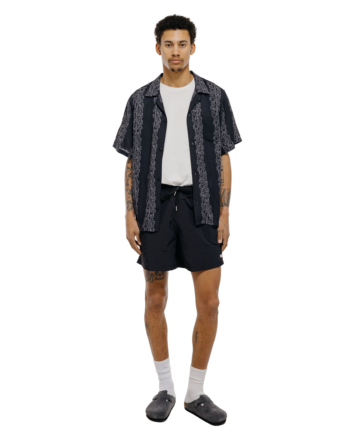 Bather Solid Black Swim Trunk