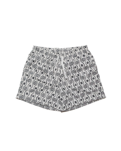 Bather White Sunwhirl Print Swim Trunk