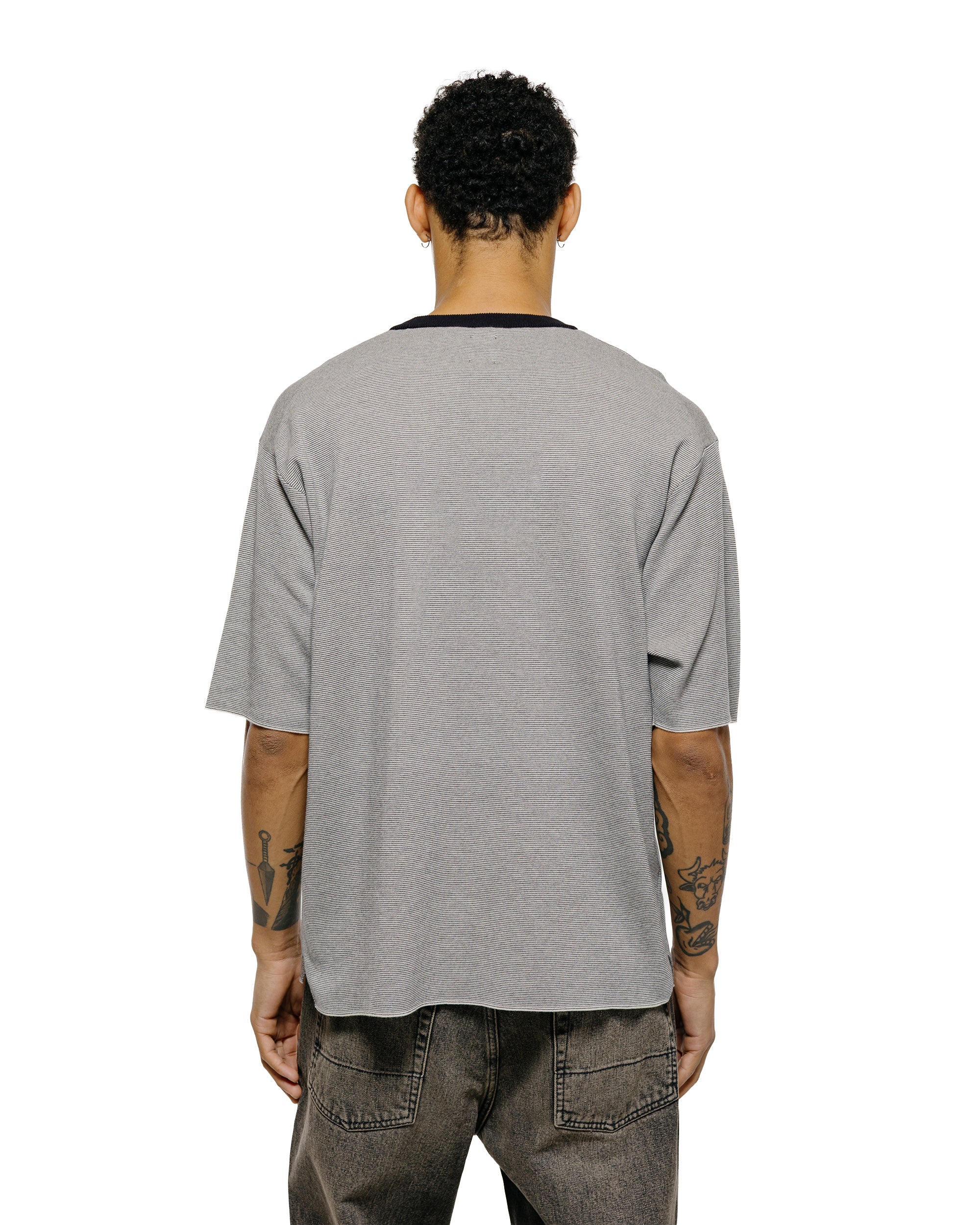 Batoner 32G Smooth Knit T-Shirt Ivory/Black