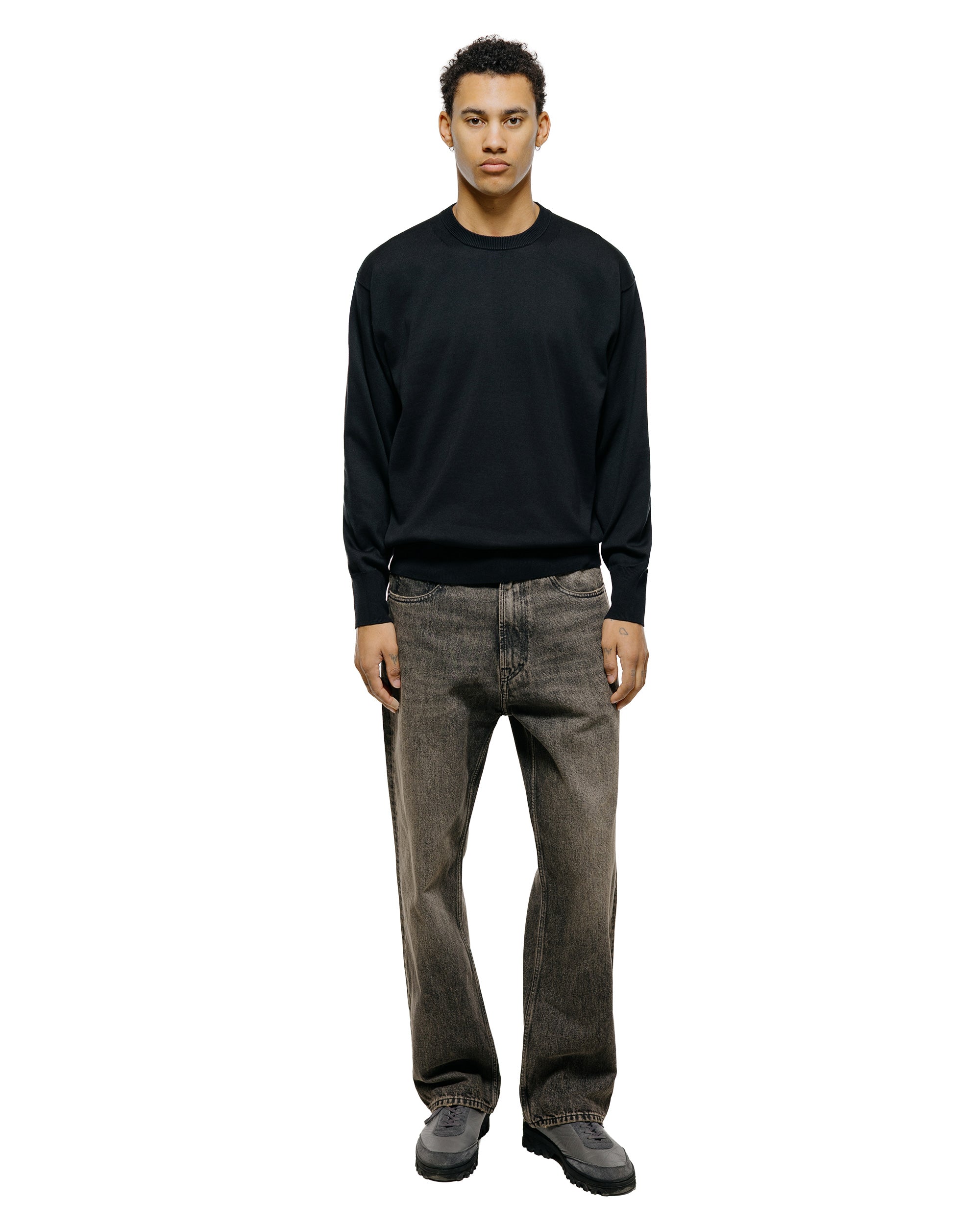 Batoner Caribbean Sea Island Cotton Crew Neck Black