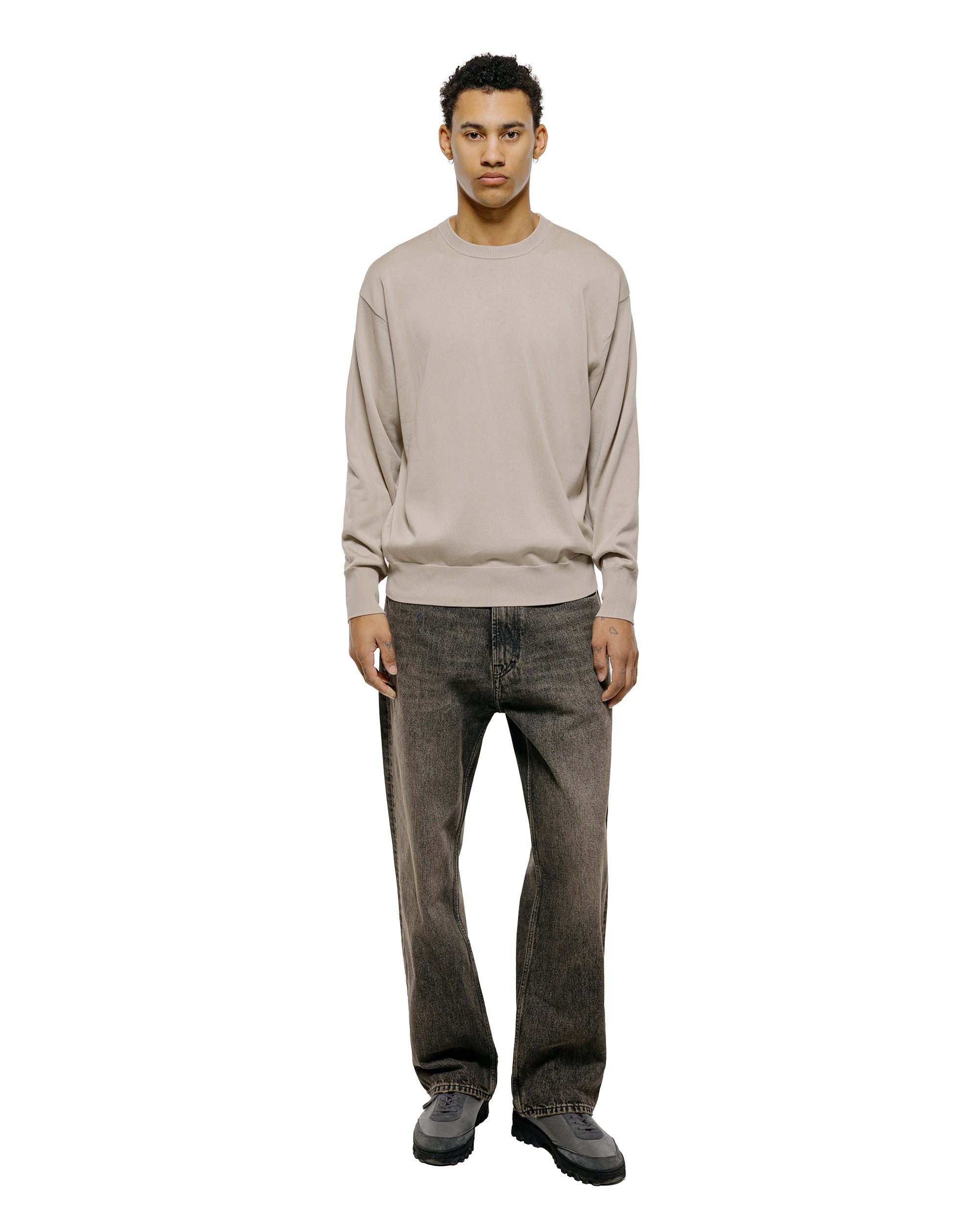 Batoner Caribbean Sea Island Cotton Crew Neck Greige
