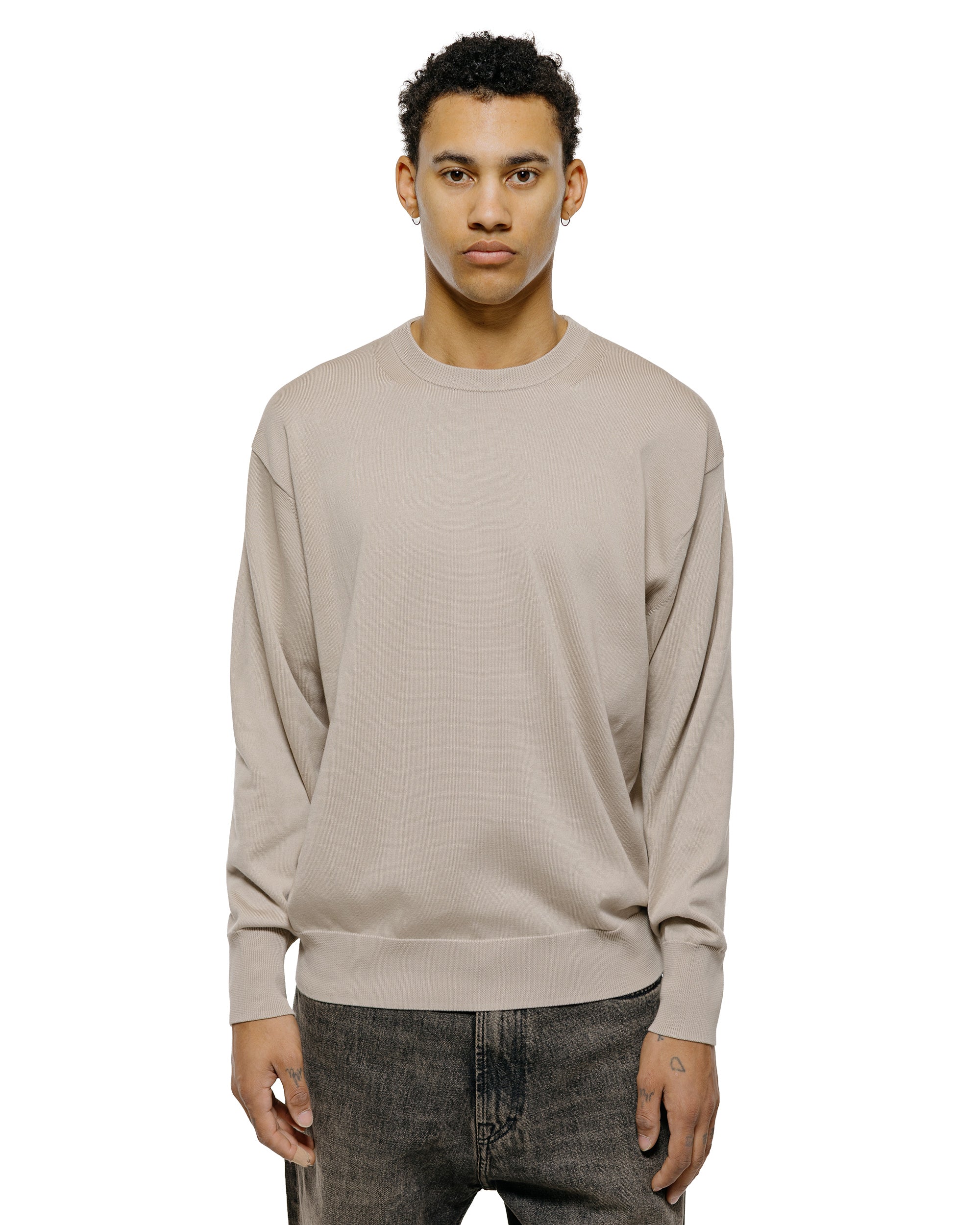 Batoner Caribbean Sea Island Cotton Crew Neck Greige