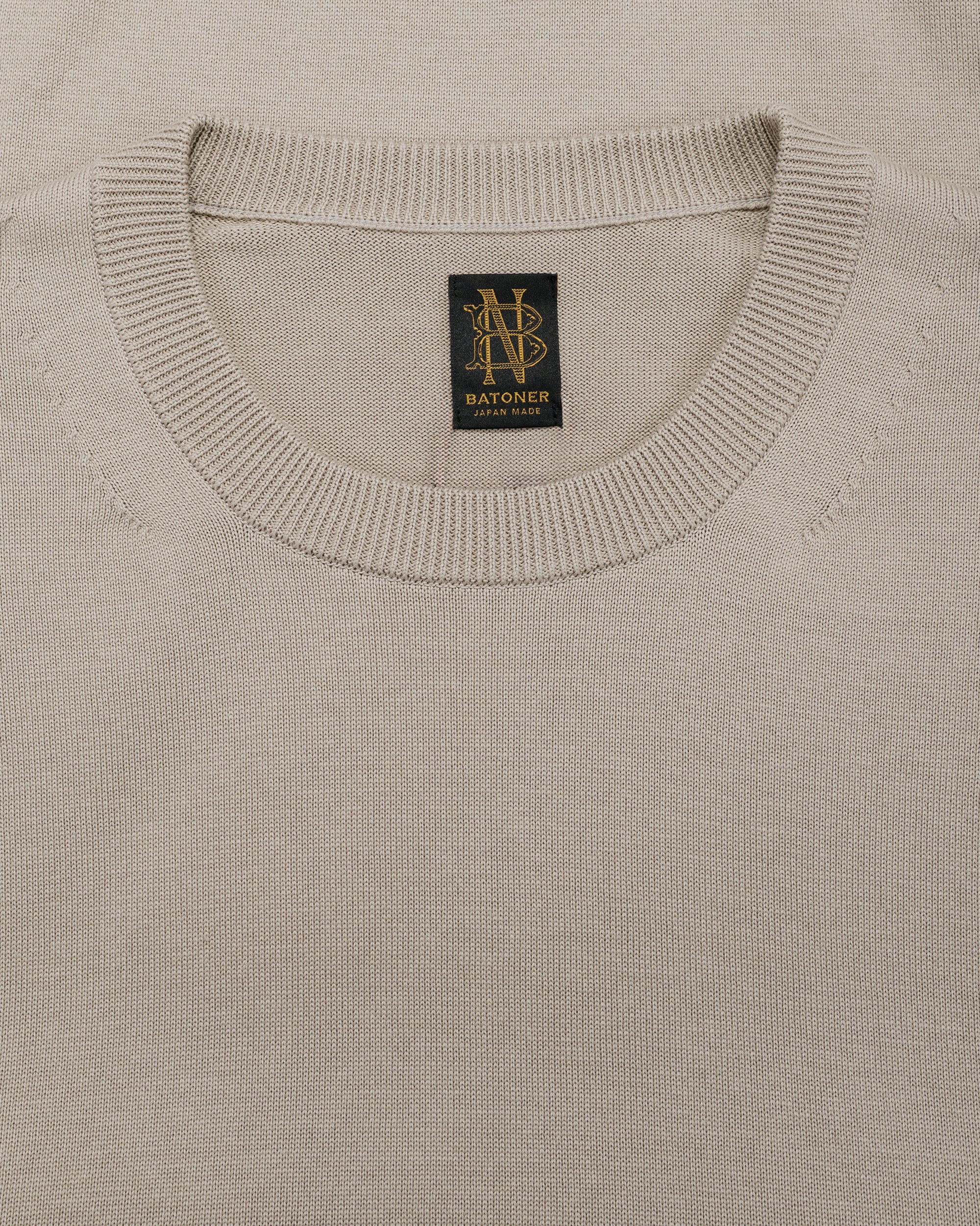 Batoner Caribbean Sea Island Cotton Crew Neck Greige