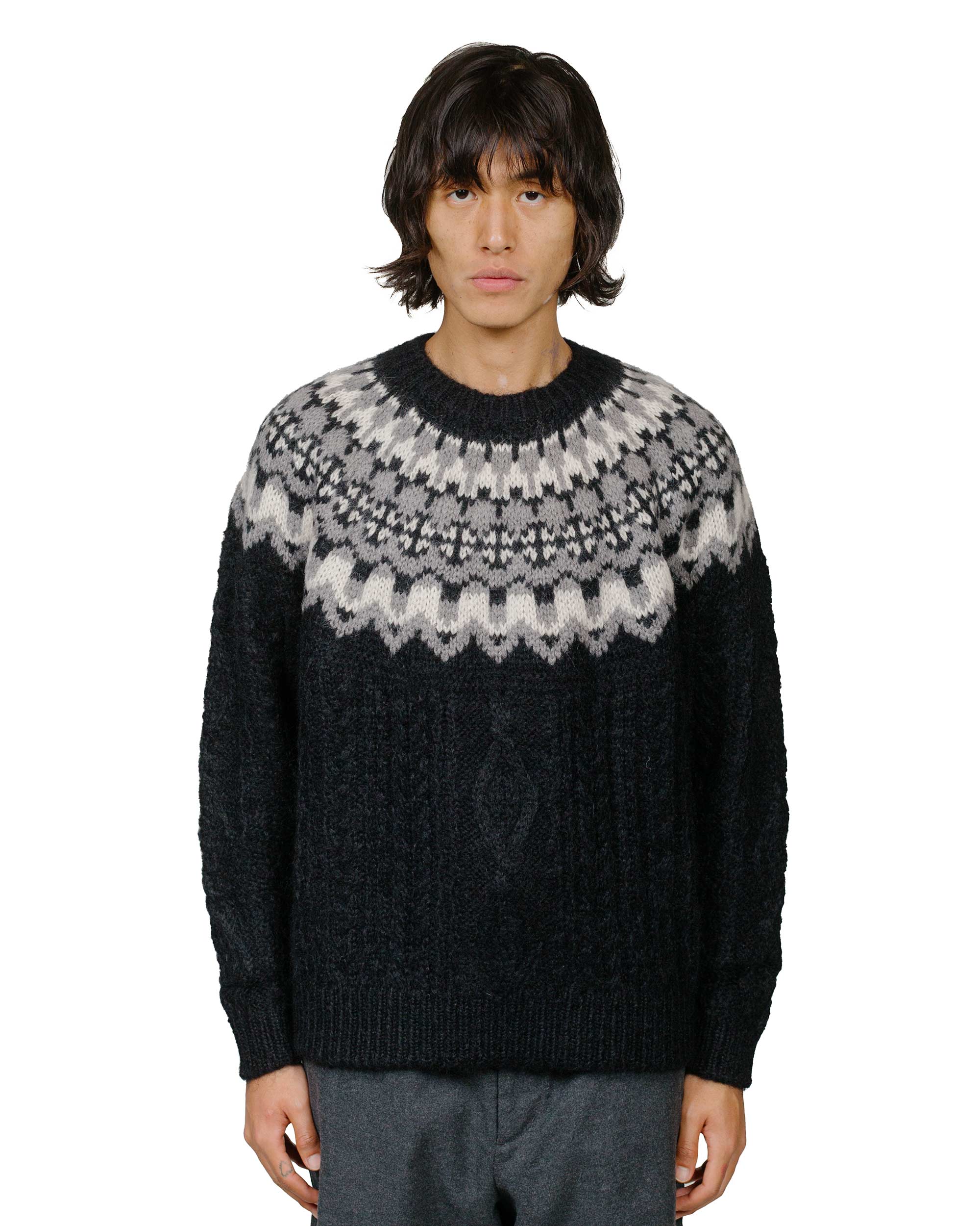 Batoner Mohair Nordic Crew Neck Black