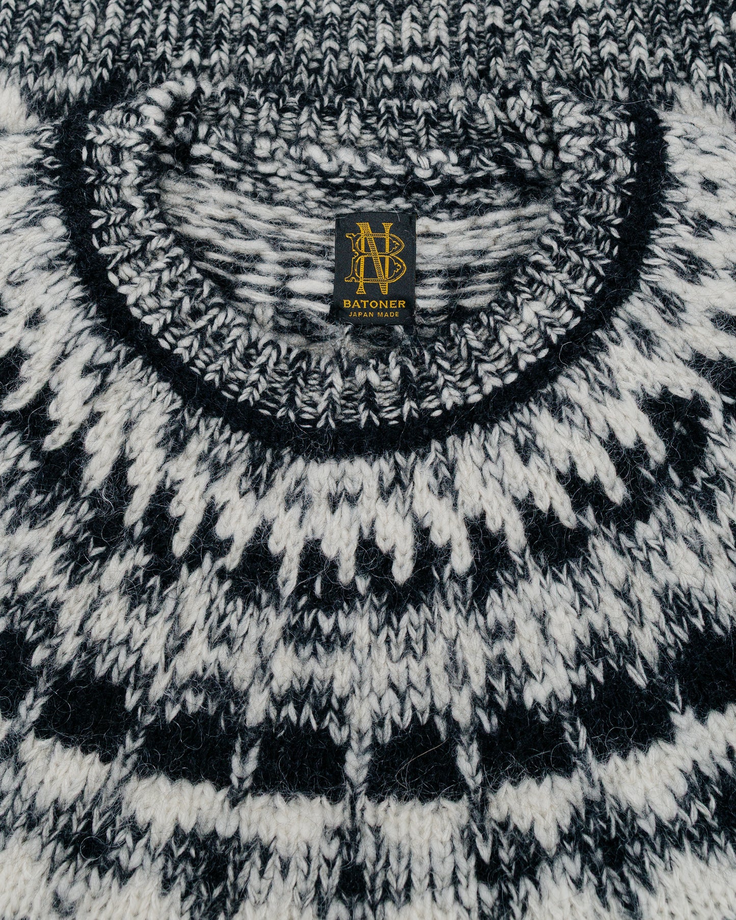 Batoner Mohair Nordic Crew Neck Black