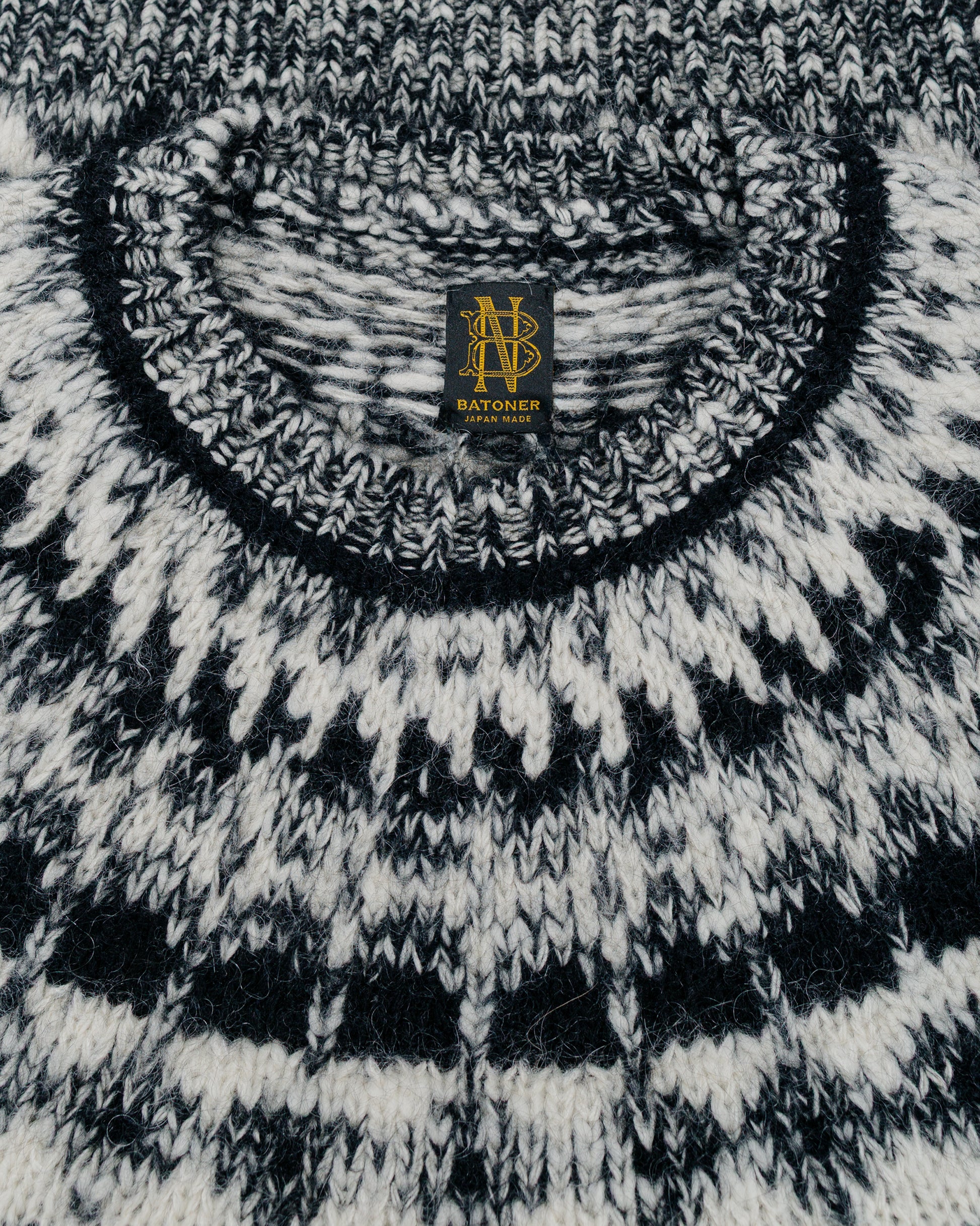 Batoner Mohair Nordic Crew Neck Black