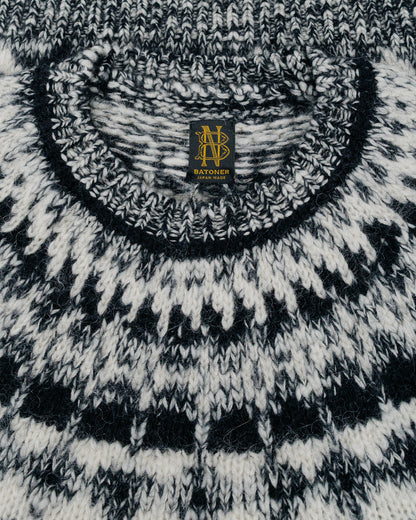 Batoner Mohair Nordic Crew Neck Black