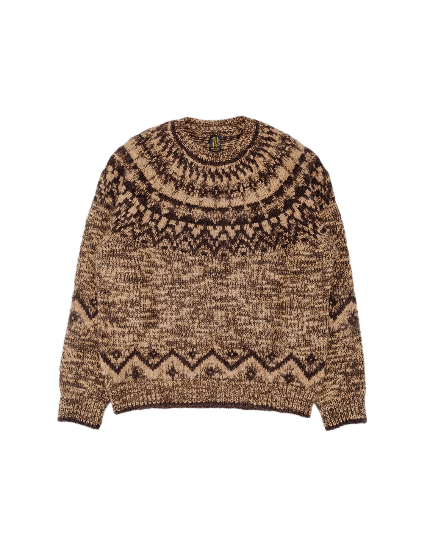 Batoner Mohair Nordic Crew Neck Brown
