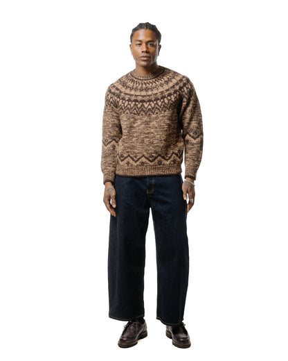 Batoner Mohair Nordic Crew Neck Brown