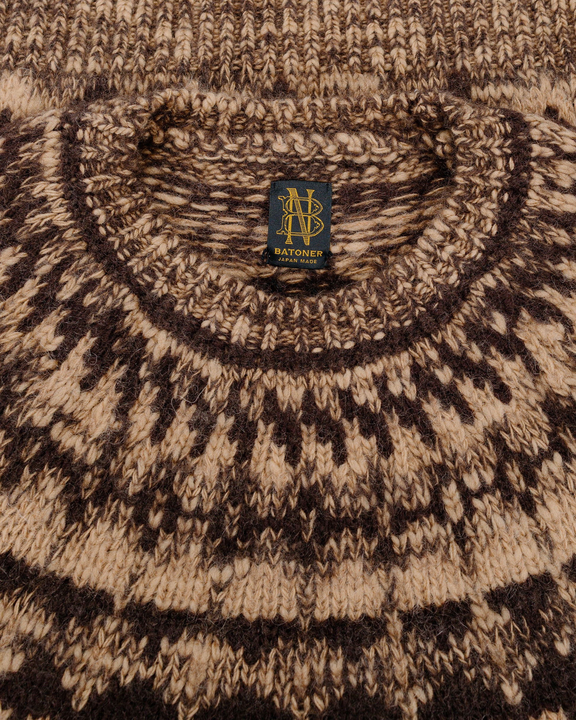 Batoner Mohair Nordic Crew Neck Brown