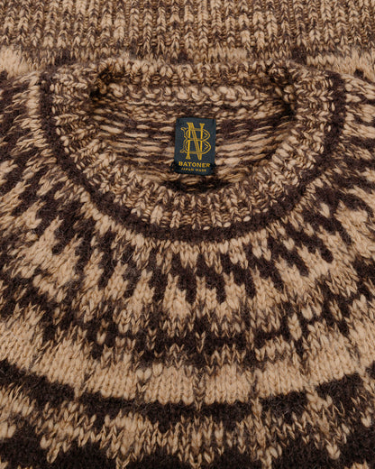 Batoner Mohair Nordic Crew Neck Brown