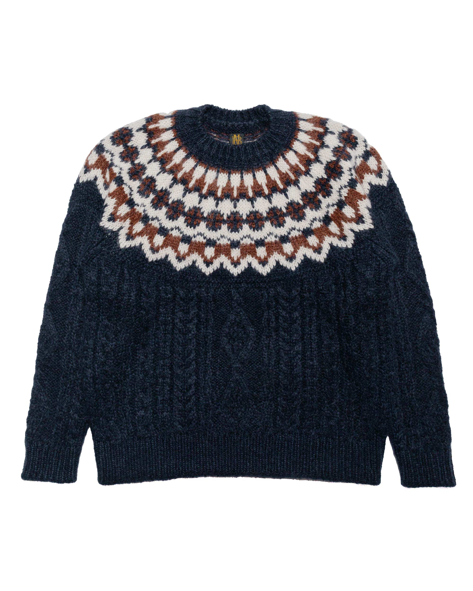 Batoner Mohair Nordic Crew Neck Navy