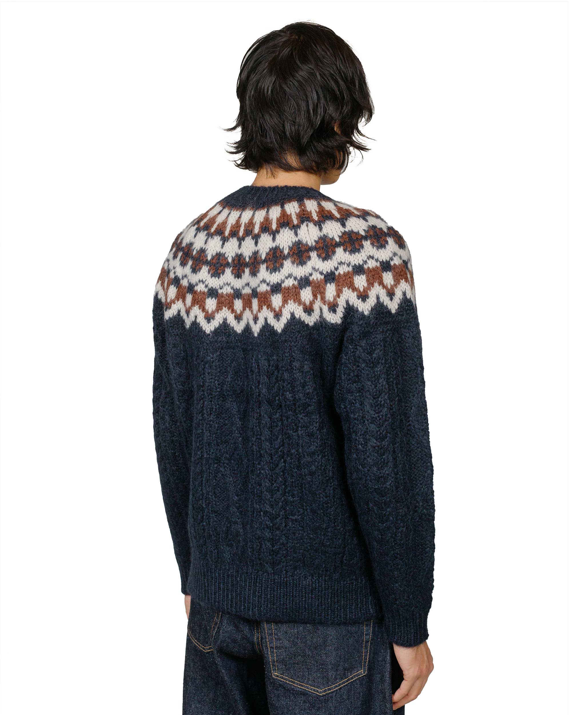 Batoner Mohair Nordic Crew Neck Navy