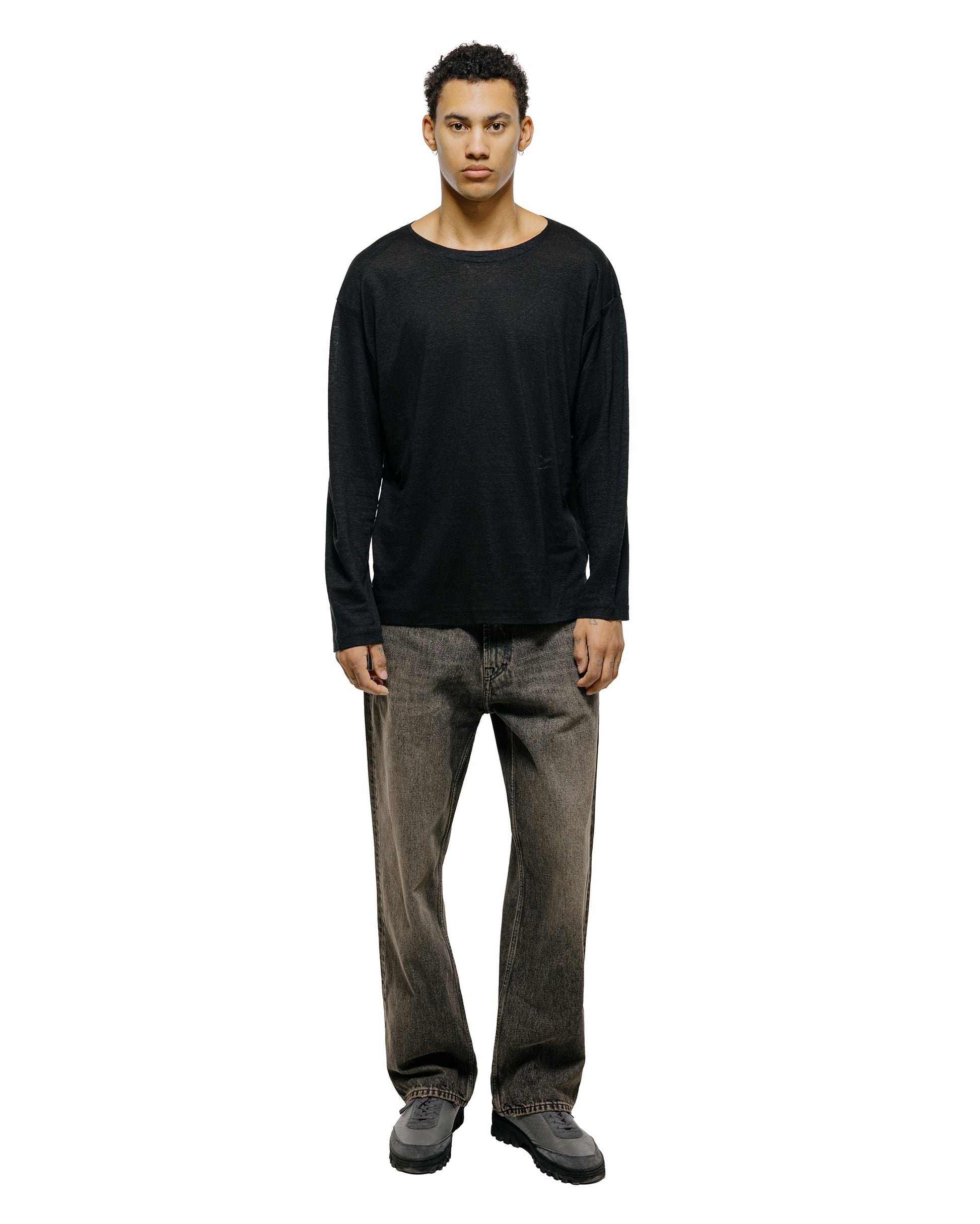 lost & found Batoner Batoner Normandy Linen Basque Shirt Black