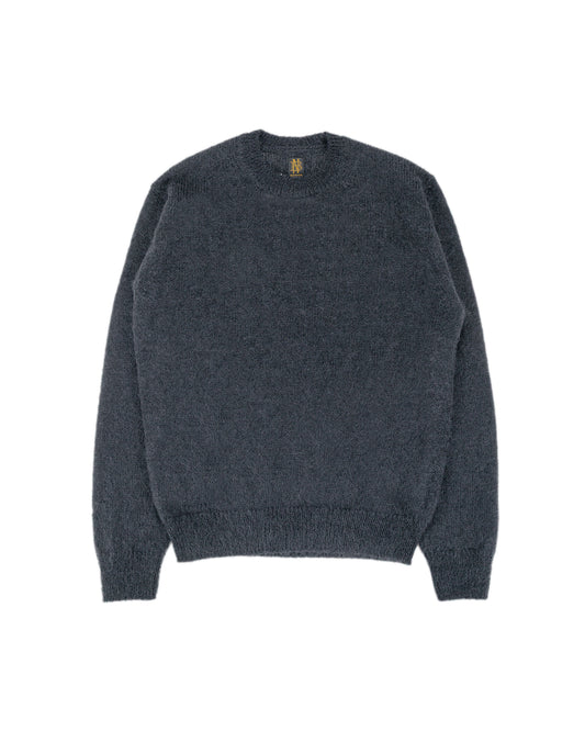 Batoner Pure Mohair Crew Neck Charcoal Blue