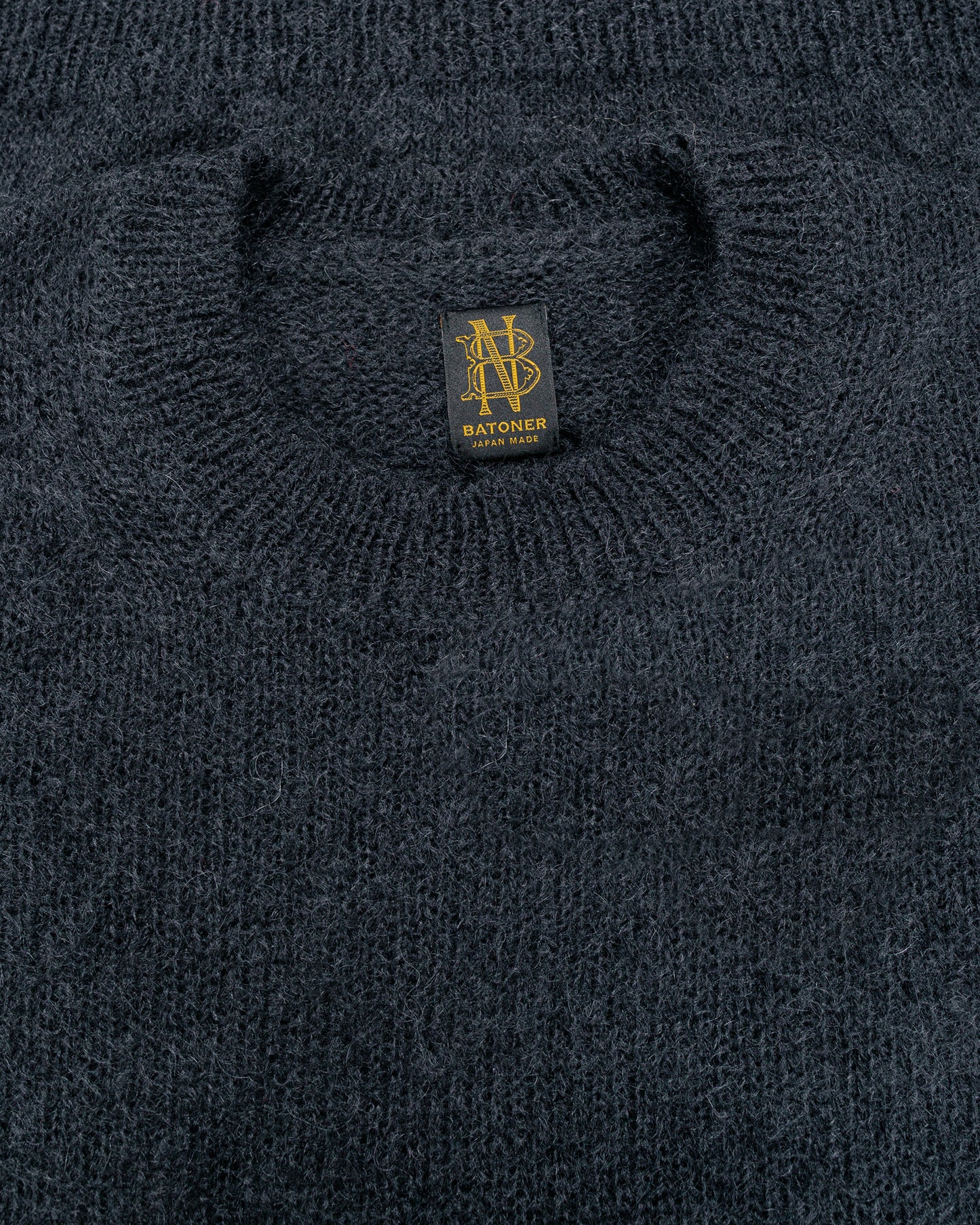 Batoner Pure Mohair Crew Neck Charcoal Blue
