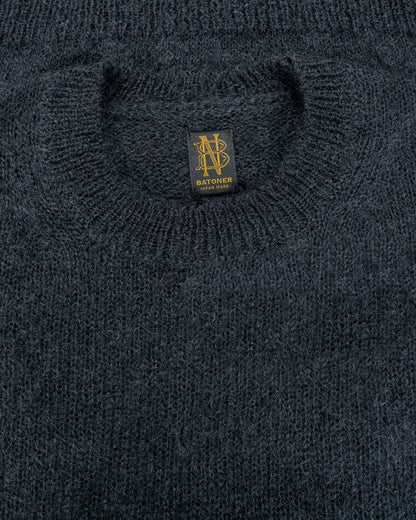 Batoner Pure Mohair Crew Neck Charcoal Blue