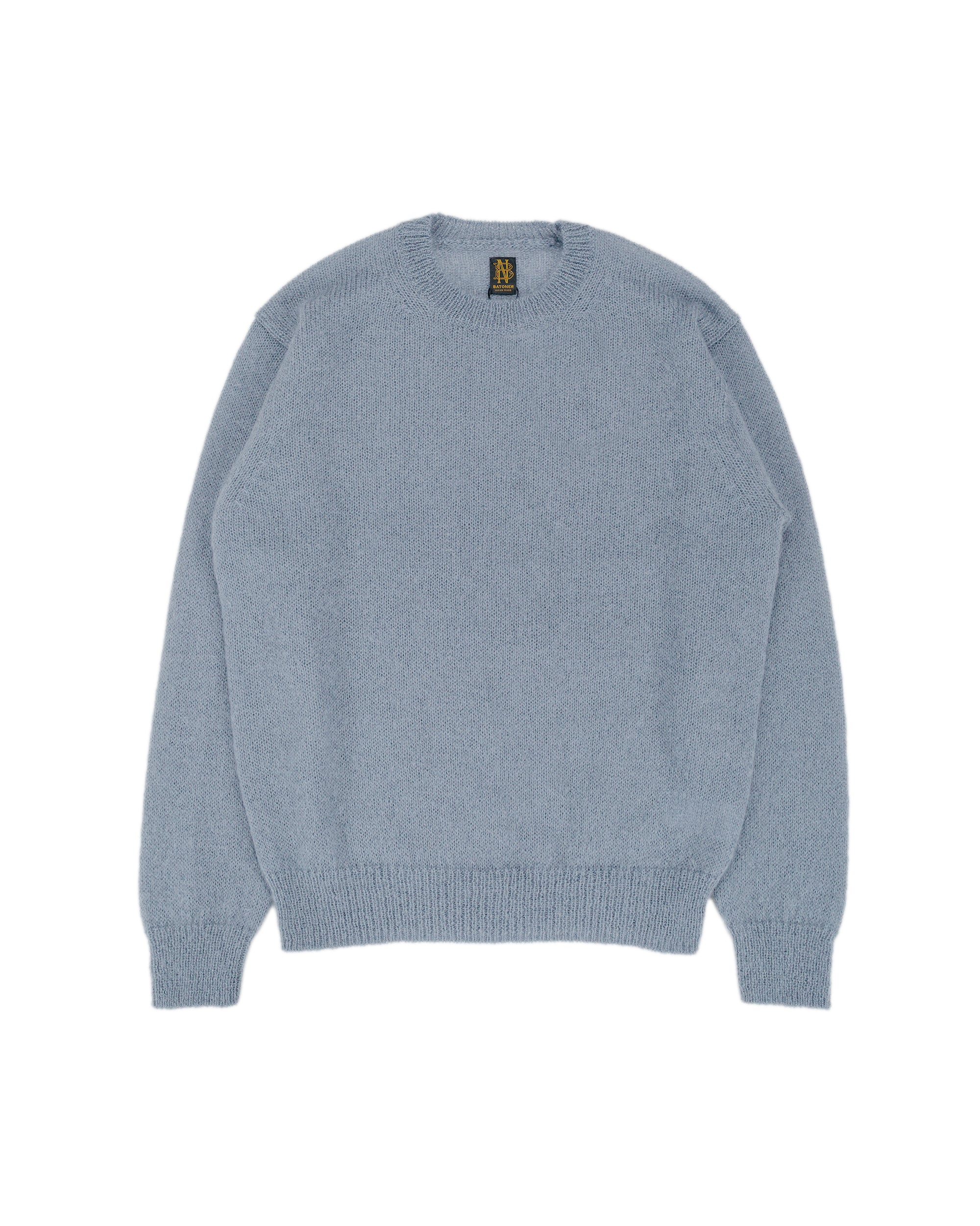 Batoner Pure Mohair Crew Neck Sax Gray