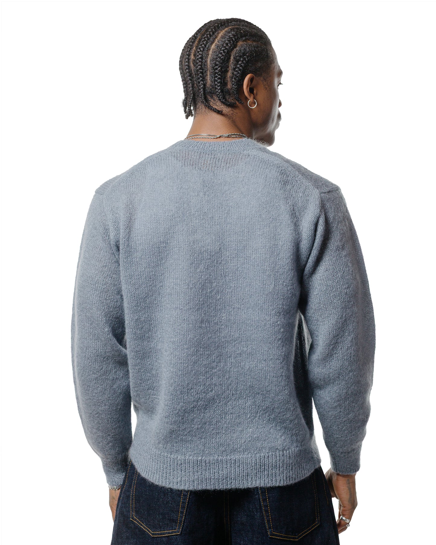 Batoner Pure Mohair Crew Neck Sax Gray