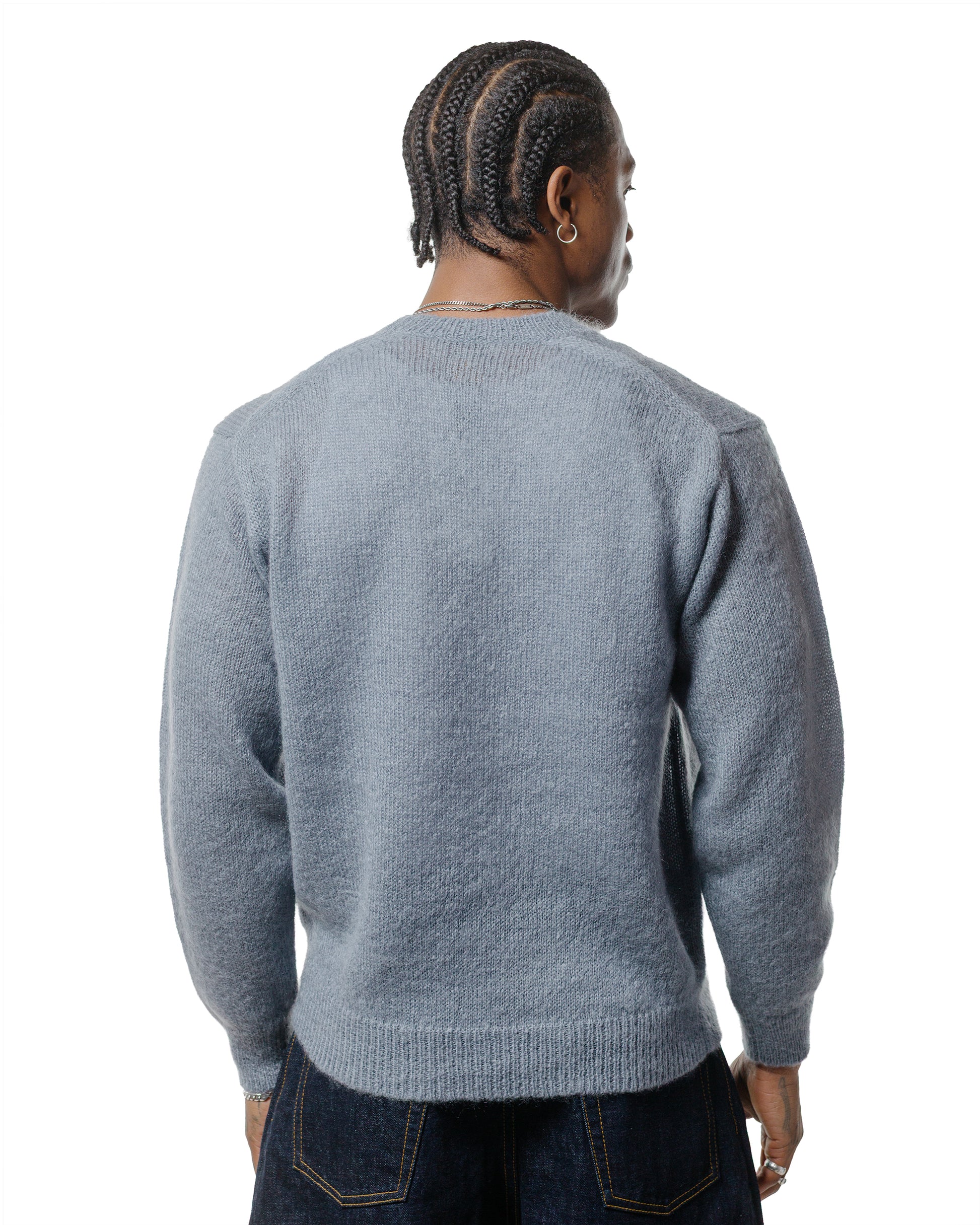 Batoner Pure Mohair Crew Neck Sax Gray