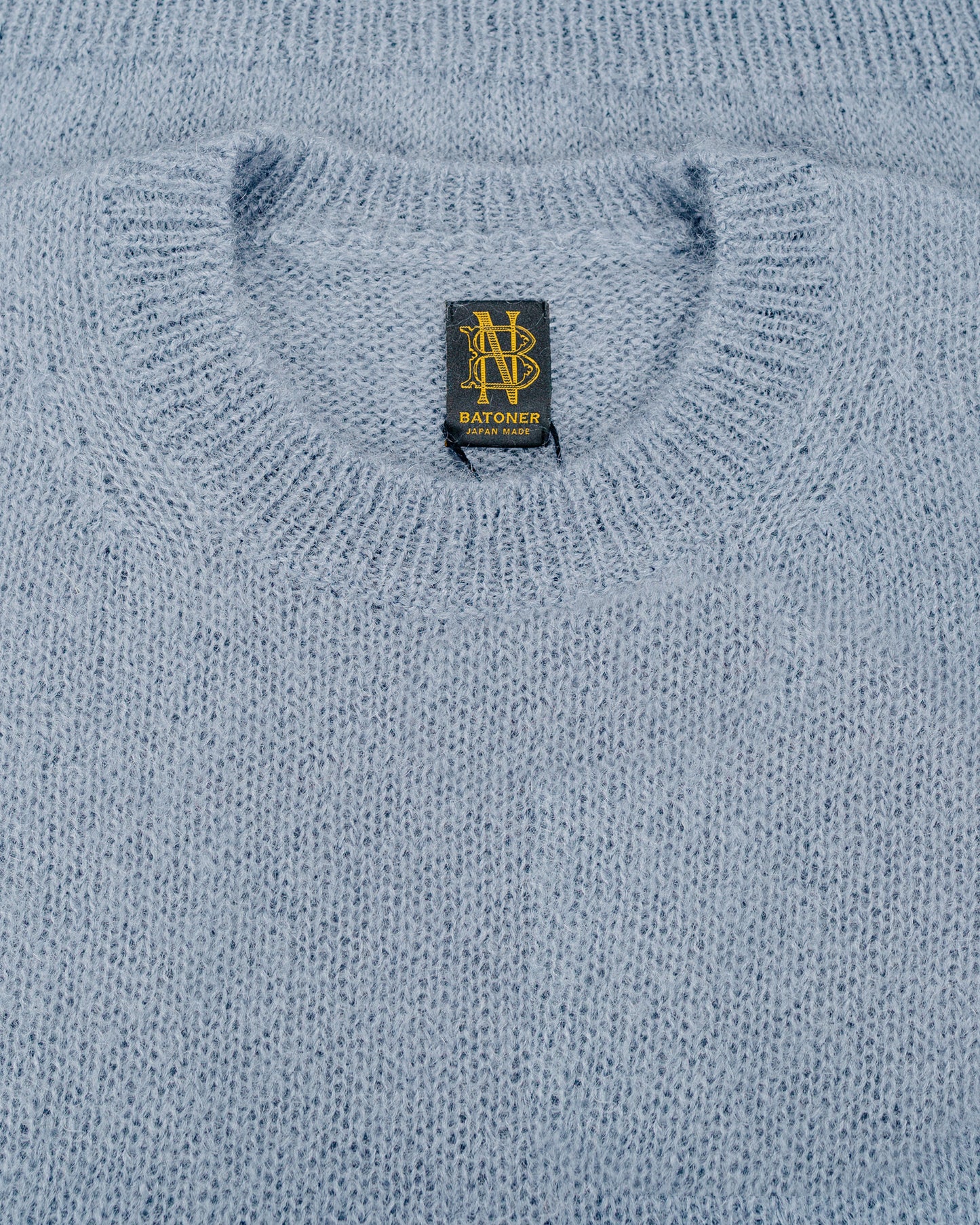 Batoner Pure Mohair Crew Neck Sax Gray