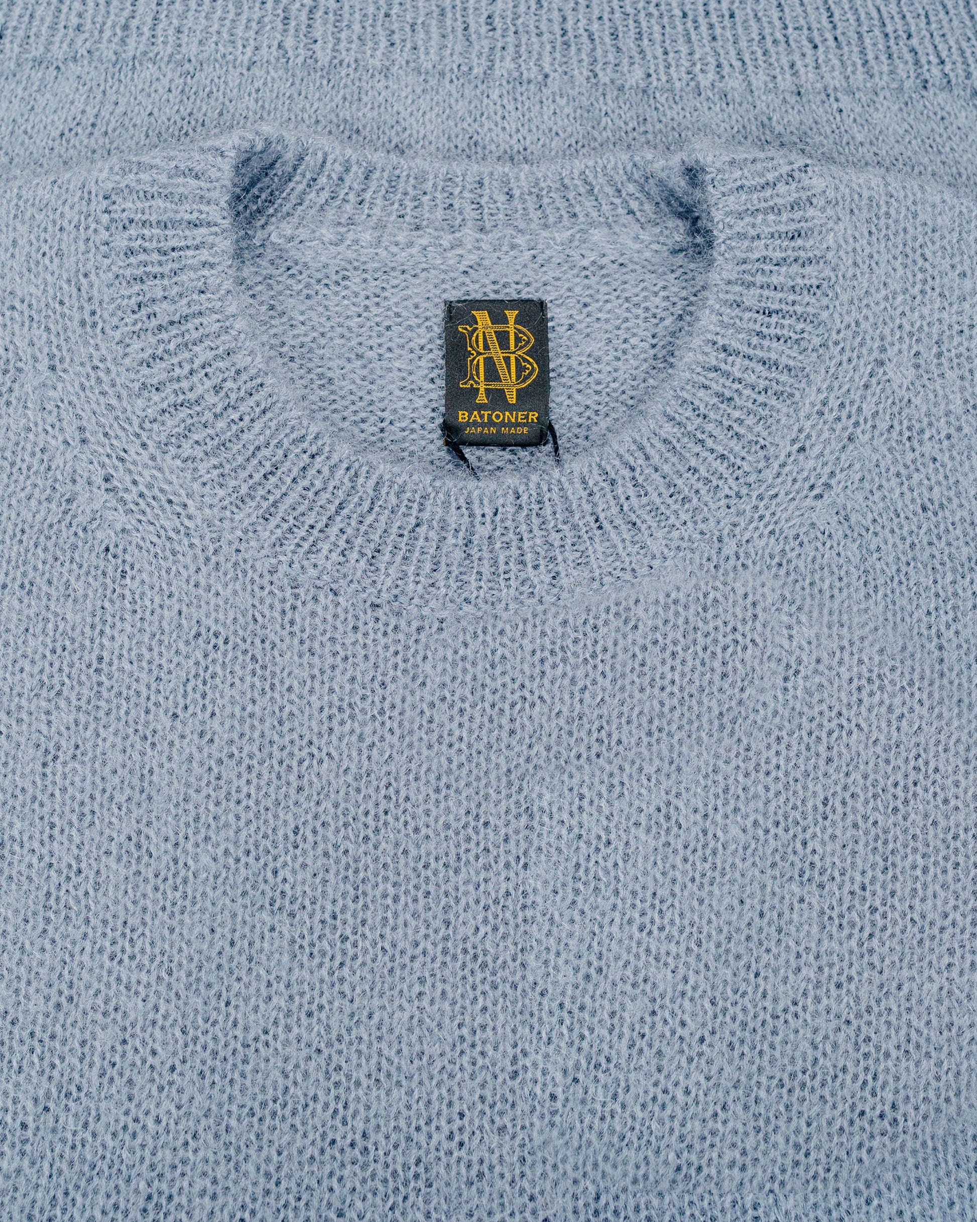 Batoner Pure Mohair Crew Neck Sax Gray