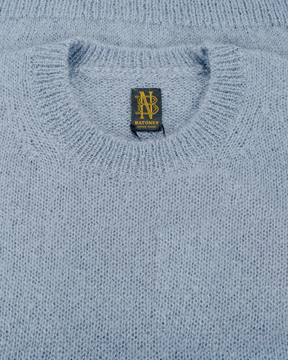 Batoner Pure Mohair Crew Neck Sax Gray